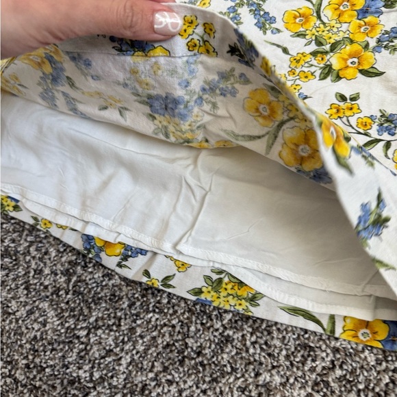 Yellow and Blue A-Line Mini Skirt for Casual Resort Wear - Picture 3 of 5